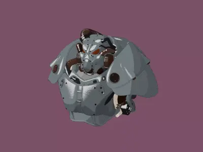 Fallout X-01 power armor-Fanart Bust Free 3D print model