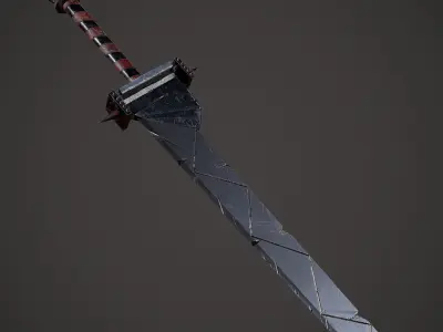 Spiked Fantasy Sword Free low-poly 3D model