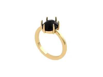 Oval Solitaire Ring 3D print model 15