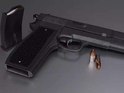 browning high power Low-poly 3D model