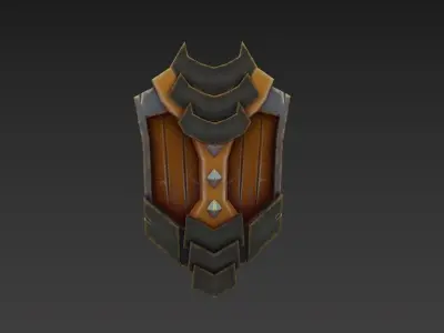 Shield Pbr gamerady stylized paint Low-poly 3D model