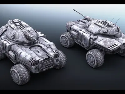 Sci Fi APC low poly snow Low-poly 3D model