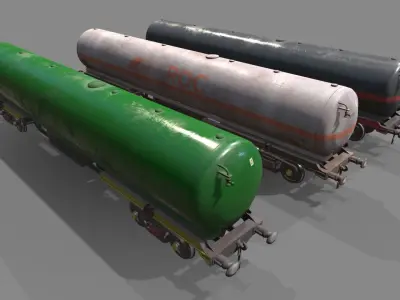 Double Bogie TEA Wagon Low-poly 3D model
