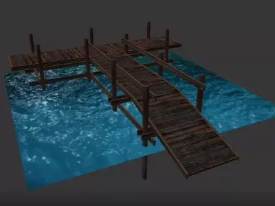 Fishing Dock Low-poly 3D model