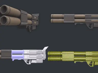 Rocket Launcher Pack Game Ready   Low-poly 3D model