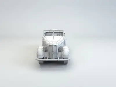 Low Poly Type 95 Kurogane car Low-poly 3D model