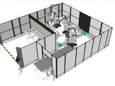 Industrial - 3D Simulation of ABB Sport Welding Robot Station 3D model