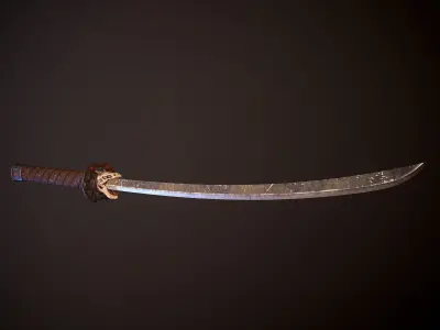 Fantasy Old Katana Low-poly 3D model