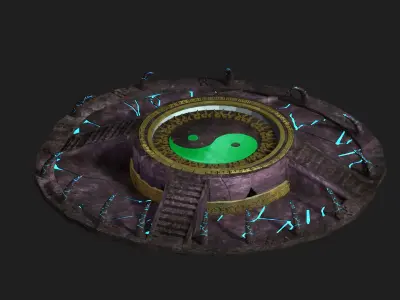 Tai Chi altar respawn Dragons   platform shrine stairs 3D model