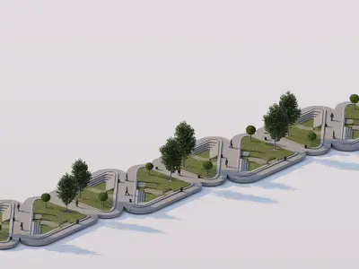 public park-Private Park Landscape 3D model 10