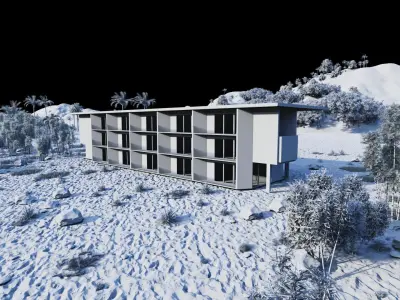 Hotel Beach-Hotel Beach Resort 3D model buy