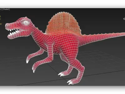 Cartoon spinosaurus Low-poly 3D model