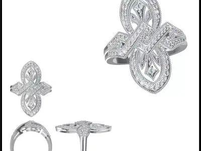 JCD Format Antique wedding rings jewelry jcd 3D print model