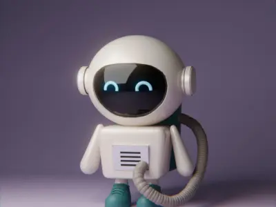 Cute Adorable character Robot 3d model Low-poly 3D model
