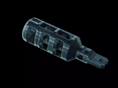 Muzzle brake part industrial stock 3D model