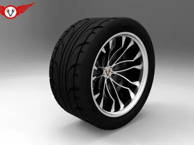 Hurricane car tire Free 3D model