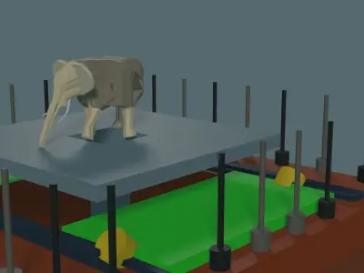Elephant In the Room Low-poly 3D model