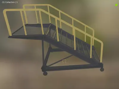 airplane stairs  Low-poly 3D model