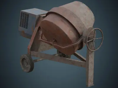 Concrete Mixer 2B Low-poly 3D model