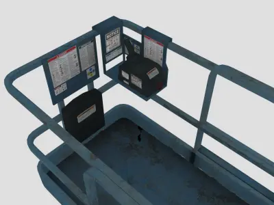 Low poly Car Lift Low-poly 3D model