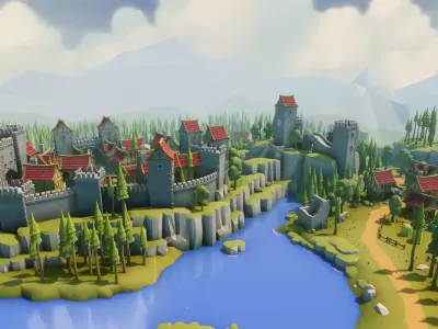 Medieval Modular Pack for Unity Low-poly 3D model