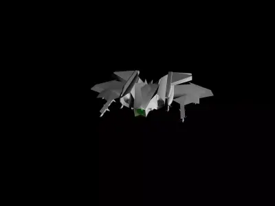 zanac Missile drone Free low-poly 3D model
