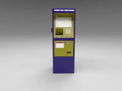 Automatic Ticket Vending Machine 3D Model Low-poly 3D model