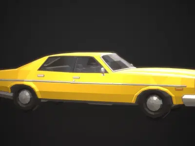Low-Poly Retro City Car 03 Free low-poly 3D model