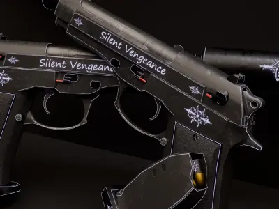 Stylized Handgun 3D model
