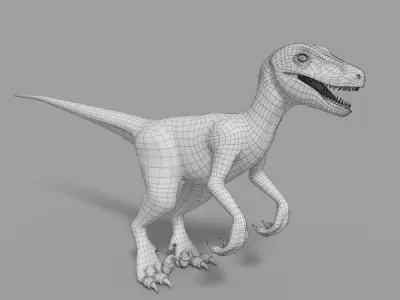 Velociraptor Low-poly 3D model shop