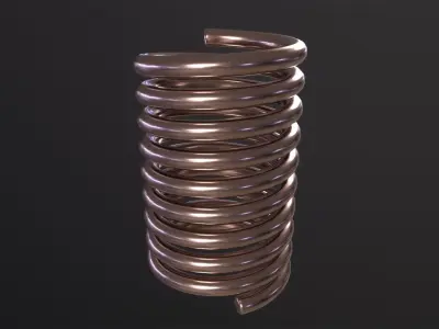 Coil Spring 3D Model Low-poly 3D model
