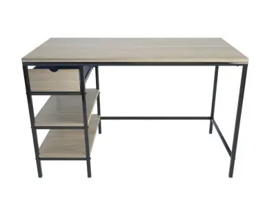 Longisland Industrial Wooden Desk 3D model