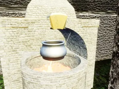 Low Poly Forge Smelter Free low-poly 3D model