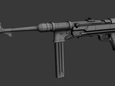 MP40 Submachine gun Low-poly 3D model buy