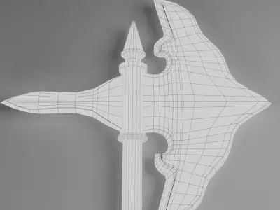 Low poly medieval battle axe 3D model Low-poly 3D model