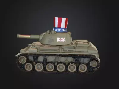 Uncle Sam Tank USA Low-poly 3D model