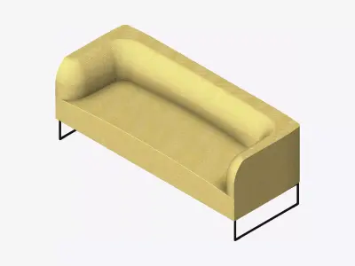 Furniture - Sofa - Contemporary - Line - Type 2 Low-poly 3D model