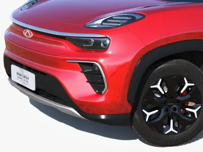 Chery EQ5 2023  EV with Lowpoly interior Low-poly 3D model