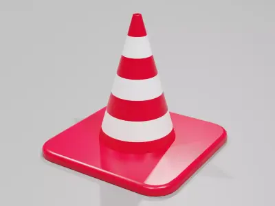 Low Poly Traffic Cone Pack  Game Ready PBR Asset FBX OBJ BLEND Low-poly 3D model