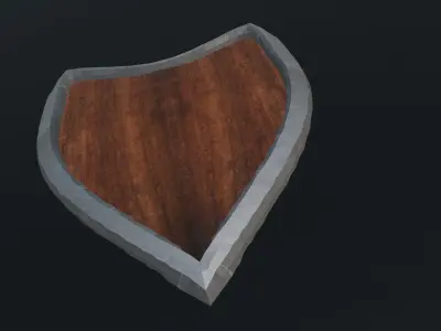 Wooden Shield Low-poly 3D model 23