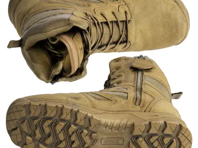 Tactical Military Hiking Boots Hyper-Realistic 3D Scan 3D model