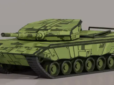 Type 96 Tank 3D Model Free low-poly 3D model