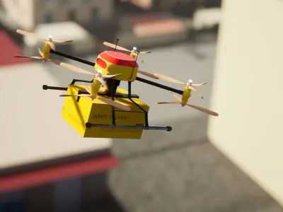 Smart Delivery Drone Low-poly 3D model