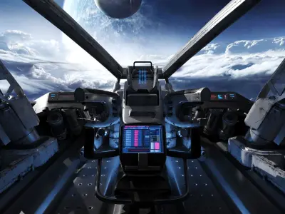 Spaceship Cockpit v2 3D model