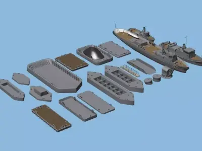 Imperial Japanese Navy For the Background Simplicity Pontoon Set 3D model