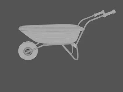 Wheelbarrow orange - orange Free low-poly 3D model