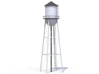 WaterTower PBR Low-poly 3D model