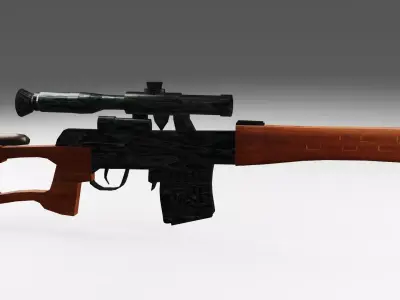 Dragunov sniper rifle Free low-poly 3D model