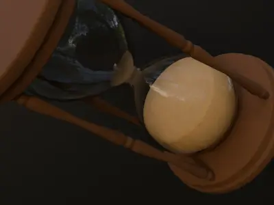 Wooden Hourglass Low-poly 3D model