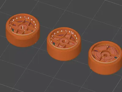 Classic JAPAN wheels set in HW scale 3D print model
